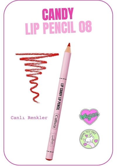 Callista Lip Candy Lip Pencil Dudak Kalemi 08 Pomegranate - Kırmızı