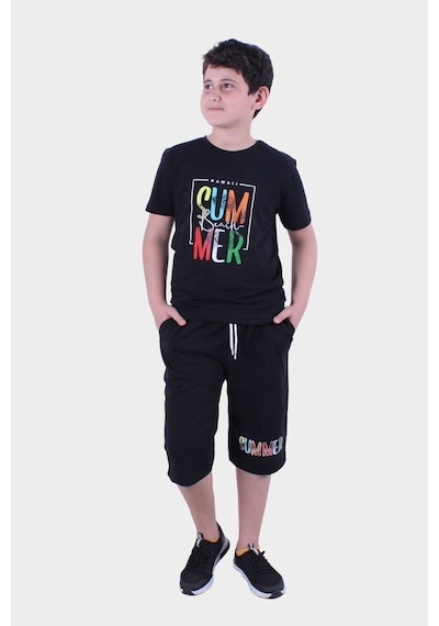 Fyk Kids Erkek Çocuk Alt-üst Kapri-tişört Takım Siyah