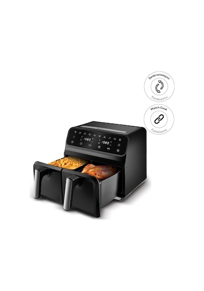 Karaca Multifry Xxxl Dijital Twin Iki Hazneli Airfryer 4+4 L