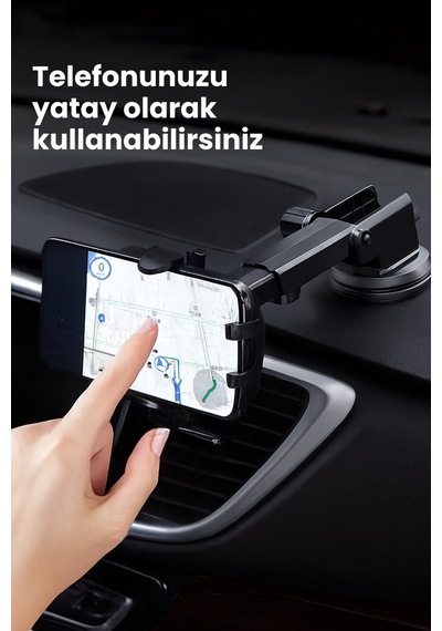 Araç İçi Cam Vantuzlu Telefon Tutucu Teleskopik 360 Dönebilen Oto Telefon Tutacağı Diğer