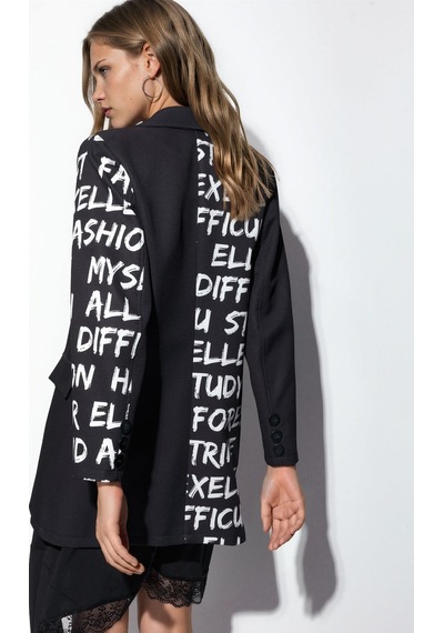 Hiccup Msn Oversize Krep Blazer Ceket Siyah