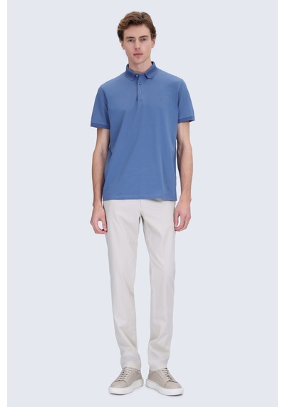 Hatemoğlu İndigo Regular Fit Polo Yaka Pamuklu Tişört Indigo