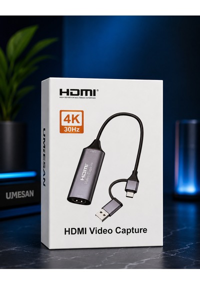 Umsn Hdmı Video Capture Usb 2.0 4k 30hz Video Aktarıcı - Bilgisayardan Telefona Aktarma Çevirici