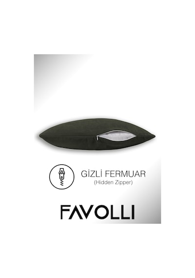 Br Favolli Kadife Dokulu Zeytin Yaprağı Rengi Kırlent Kılıfı Dream Serisi Punch Için Uygun Gizli Fermuar Zeytin Yaprağı