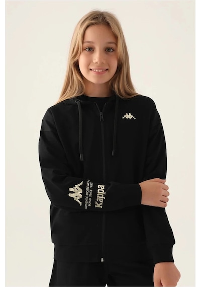 Kappa Kız Çocuk Fullzıp Sweatshırt - Siyah Siyah