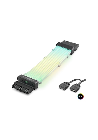 24 Pin Argb Power Supply Uzatma Kablosu Gümüş Kaplamalı Bükülebilir 2 Mm 108 Led Siyah Nd2814b