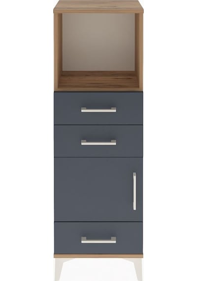 Arges Dolap 2 Raflı 3 Çekmeceli Tek Kapaklı 44x30x134 Çam-antrasit Atlas Çam