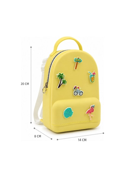 Vicco Pvc Mini Boy Çocuk Plaj Çantası Kreş Çantası Sırt Çantası Okul Çantası Unisex Çanta Sarı