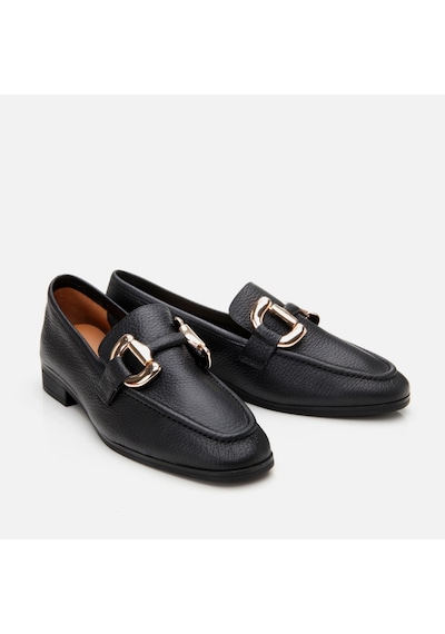 Hotiç Hakiki Deri Siyah Kadın Tokalı Loafer 01ayh303940a100 Siyah-black Siyah