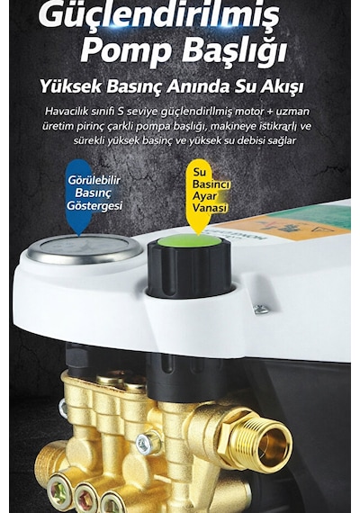 Okaoda Sn003 Güçlü Su Basıncı, 200 Stator Motor, Su Basınç Göstergesi, Kömürsüz İndüksiyon Motoru. 145bar