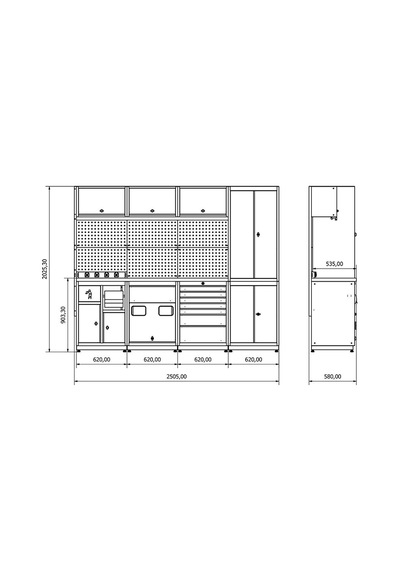 2.4 Metre Modüler Çalışma Tezgahı İe.36.18.14