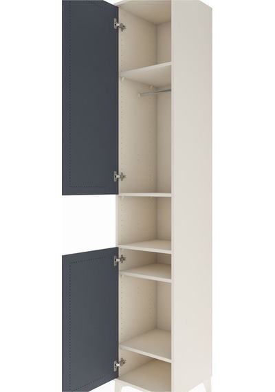 Hyperion Dolap 5 Raflı 2 Kapaklı Tek Askılı 44x44x243 Aytaşı-antrasit Aytası