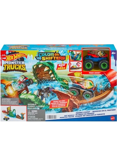 Hot Wheels Monster Trucks Renk Değiştiren Araçlar Timsahtan Kaçış Oyun Seti- HGV14