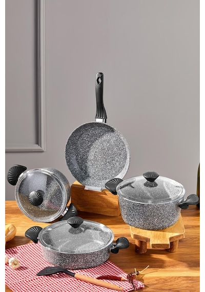 Taç Maxxcook 7 Parça Tencere Seti Gri
