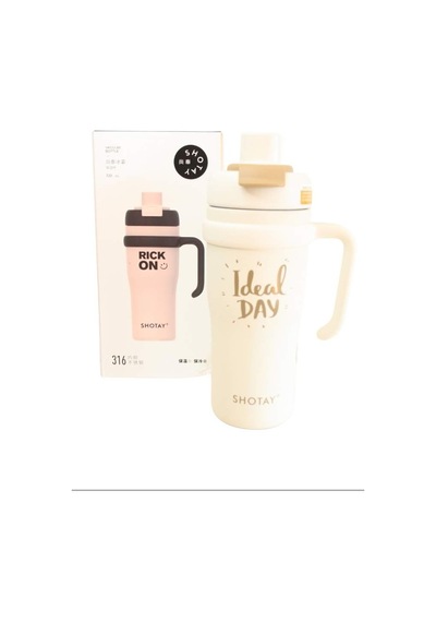 Shotay St-8918 Çift Kullanım Pipetli/rahat İçim Beyaz 720ml Çelik Termos Diğer