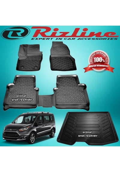 Ford Connect 3D Paspas+Bagaj Havuzu Siyah 2014-2019 Arası Rizline N11.29000