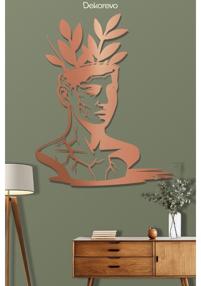 Filizlenen Zihin Metal Duvar Tablosu - Metal Duvar Sanatı - Bronz - 40 X 50 Cm