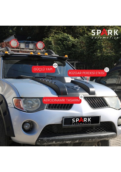 Mitsubishi L200 2007-2015 Yıl Aralığı Uyumlu Ön Kaput Büyük Scoop Siyah