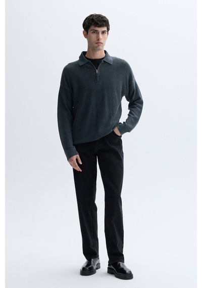 Mudo Erkek Erkek Lacivert Oversize Polo Yaka Kazak 1263351