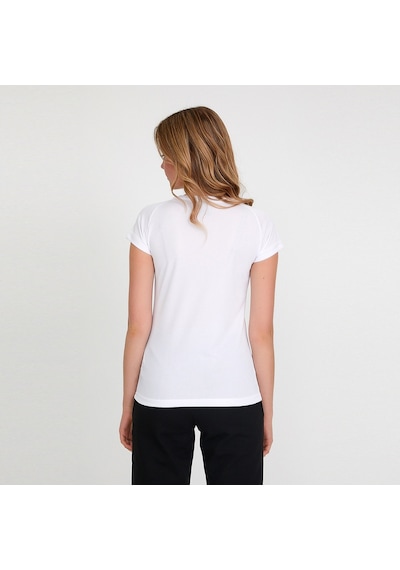 Slazenger RELAX IN Kadın Slim Fit Beyaz Tişört