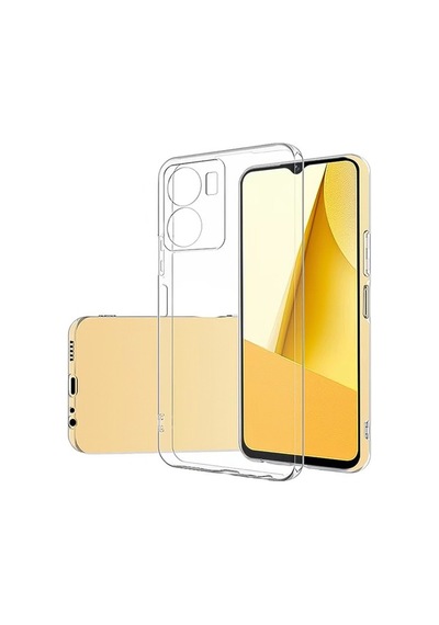 FitCase Vivo Y16 Kılıf Kamera Korumalı Silikon Şeffaf Arka Kapak