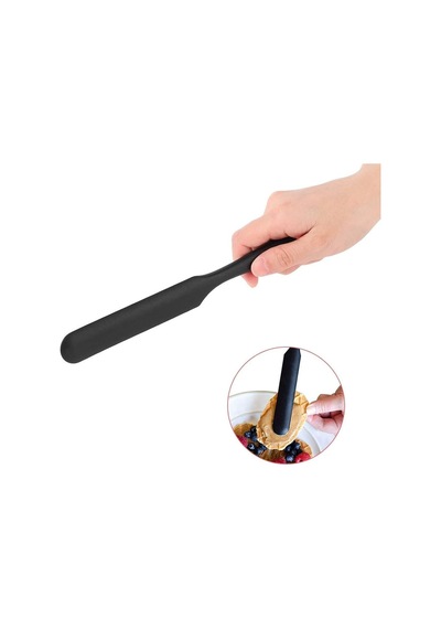 Silikon Pasta Spatulası Isıya Dayanıklı Çelik Siyah Diğer