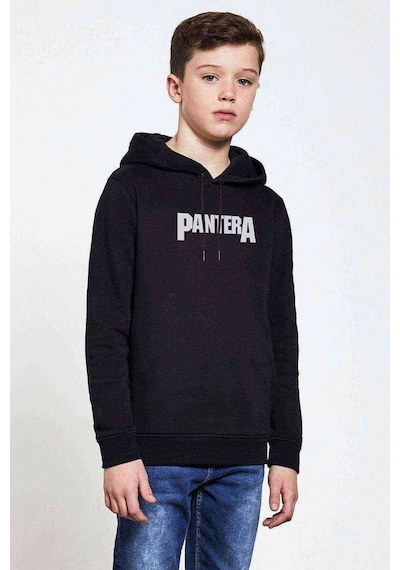 Tshirthane Pantera Logo Baskılı Unisex Çocuk Kapüşonlu Siyah Sweatshirt (528605532) Siyah