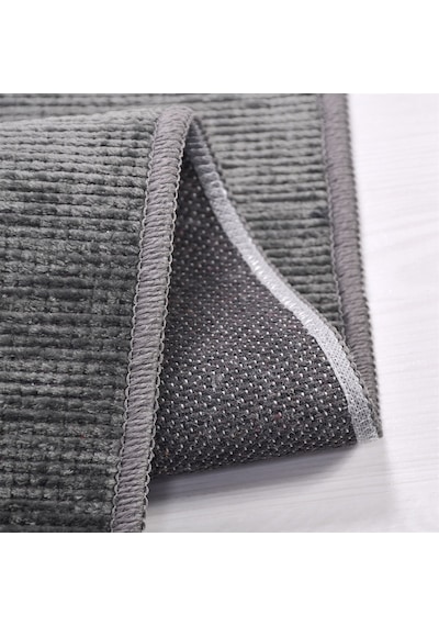Çam Halı Crea Decolux Azade 8206 Antrasit Özel Kaymaz Tabanlı Pamuk Dokuma Kilim - 80x150