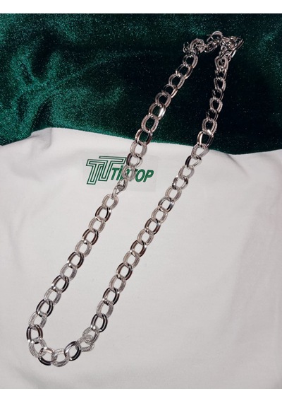 Tiptop/ Gümüş Renk Samanyolu Zincir Çelik Choker Kolye - Bileklik- Halhal Set Gümüş