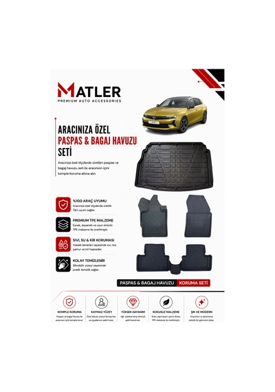 Opel Astra L 2024 Model 4d Elstra Havuzlu Paspas Ve Bagaj Havuzu Set
