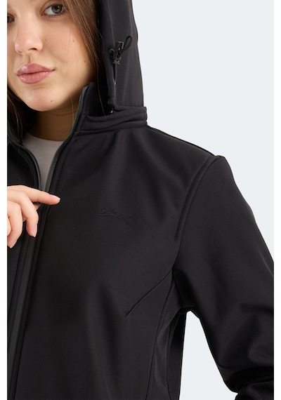 Slazenger Heat Control Kadın Çıkarılabilir Kapüşonlu Siyah Mont & Kaban Siyah