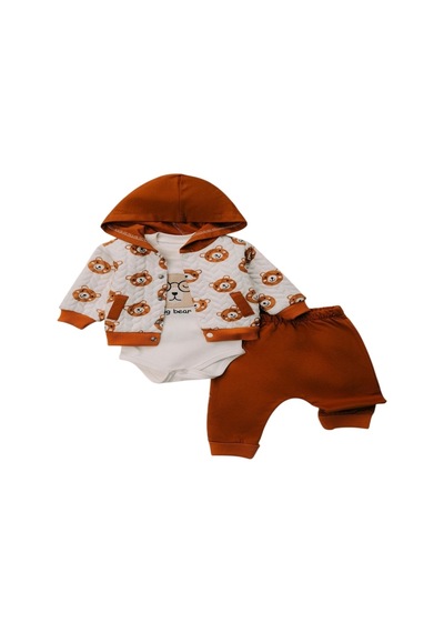 Mini Pakel Kapitone Kumaş Erkek 3 Lü Takım 3-12 Aylık -1366274 - Kahverengi kahverengi