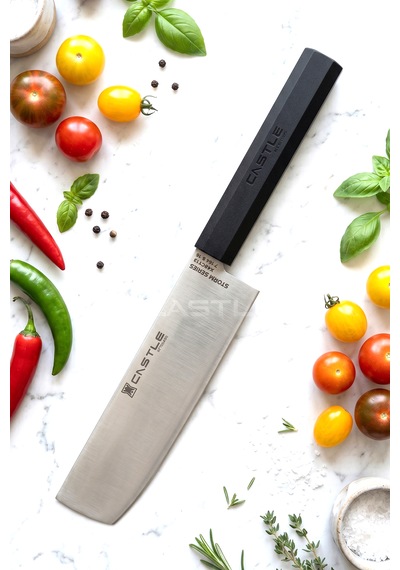 Asia Serisi Nakiri Uzak Doğu Mutfak Şef Bıçağı Et Ekmek Sebze Salata Şef Bıçak Lzg-121x Siyah