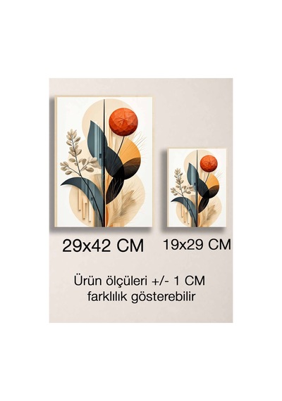 Modern Botanik Ve Geometrik Metal Tablo - Soyut Duvar Dekoru, Metal Poster Wall Art Çok Renkli - 923217010 Çok Renkli - 923217010 Çok Renkli