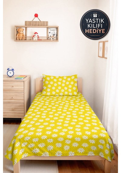 Sarı Papatya Çiçekli Genç Odası Tek Kişilik Pike Takımı - Minimal 160x220 Cm Kapitone Yatak Örtüsü Kumlu Kahve Yumuşaklığı Sarı Papatya Çiçekli Genç Odası Tek Kişilik Pike Takımı - Minimal 160x220 Cm Kapitone Yatak Örtüsü Kumlu Kahve Yumuşaklığı
