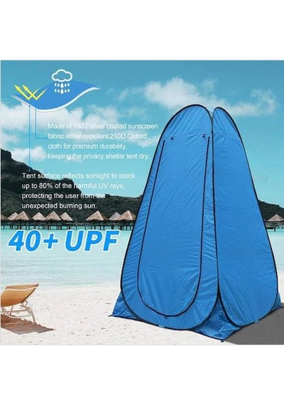 Otomatik Wc Portatif Giyinme Çadırı 120x120x190 Cm Mavi Çok Renkli