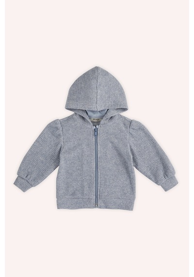 Kız Bebek Yumuşak Dokulu Fermuarlı Mavi Sweatshirt 636109