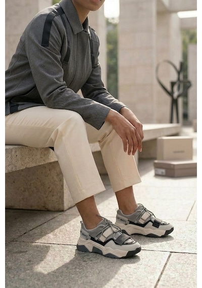 Lelia Özel Seri Cırt Detaylı Kadın Spor Ayakkabı 65140 Buz Multi Siyah