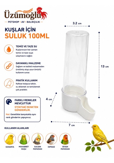 Üzümoğlu 7 Li Kafes Kuşu Aksesuar Seti Akıllı Yemlik, Suluk, Mamalık, Banyoluk, Sebzelik, Ballık Ve Kalamar Askı Aparatı