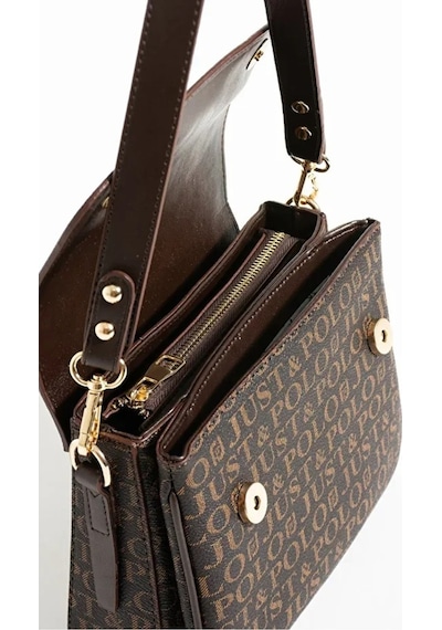 Just Polo Kadın Ayarlanabilir Askılı Şık El & Omuz Çantası Ve Cüzdanı Kombin Shopper Kahverengi