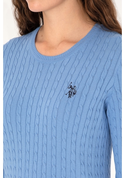 U.S. Polo Assn. Kadın Açık Mavi Bisiklet Yaka Basic Kazak 50313626-VR003