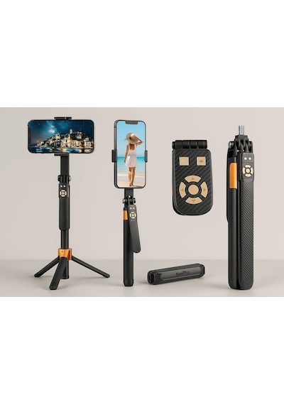 Apple Uyumlu iPhone  14 Pro Max  Kamera Tripodu, Np-l6s Ayarlanabilir Selfie Tripodu