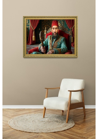 Abdülhamid Han Bastonlu Tablo 60x80 Cm Tablo