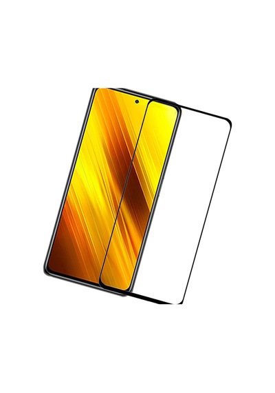 Xiaomi Poco X3 Pro Siyah 5D Tam Kaplayan Ekran Koruyucu Cam