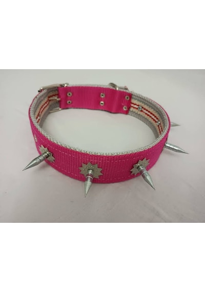 Kozaklı 10455 Çivili Süslü Köpek Tasması Pembe 70 x 4 CM