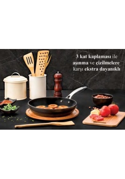 Evimsaray Arte Diamond Tava Siyah