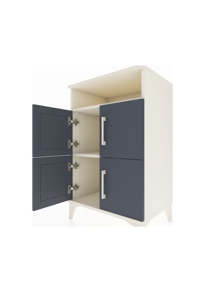 Hyperion Komodin 2 Raflı 4 Kapaklı 60x44x96 Aytaşı-antrasit Aytaşı