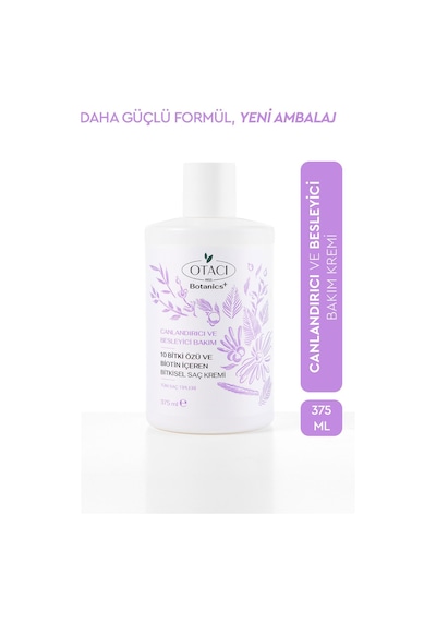 Otacı Botanics Canlandırıcı Ve Besleyici Bakım 10 Bitki Özü Ve Biotin İçeren Bitkisel Saç Kremi 375 ML