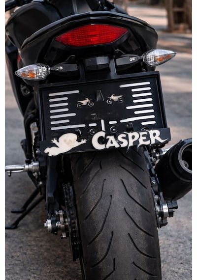 Tüm Motorlara Uyumlu Motosiklet Plakalığı Casper Tasarımlı Plakalık 1 Adet