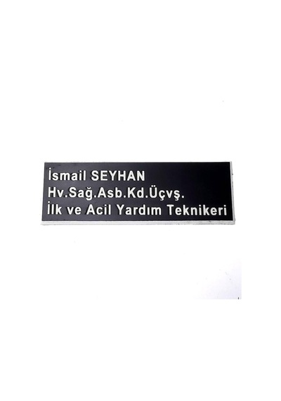 Pleksi Yaka İsimliği - Mıknatıslı -  Personeli İsimliği Siyah